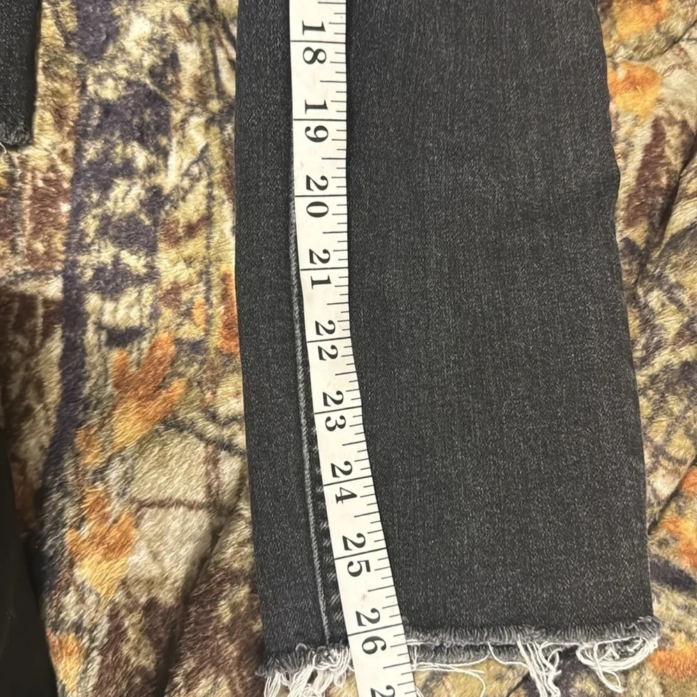 Free People Womens Curvy 29 Black Stretch Denim High Rise Skinny Button Fly Jean